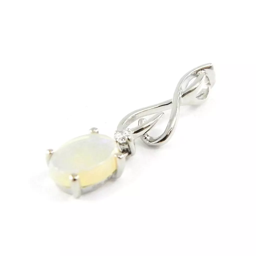 Les Trésors De Lily Pendentif Argent 'Déesse Opale' Blanc Argenté (rhodié) 25x6 Mm [F6079]