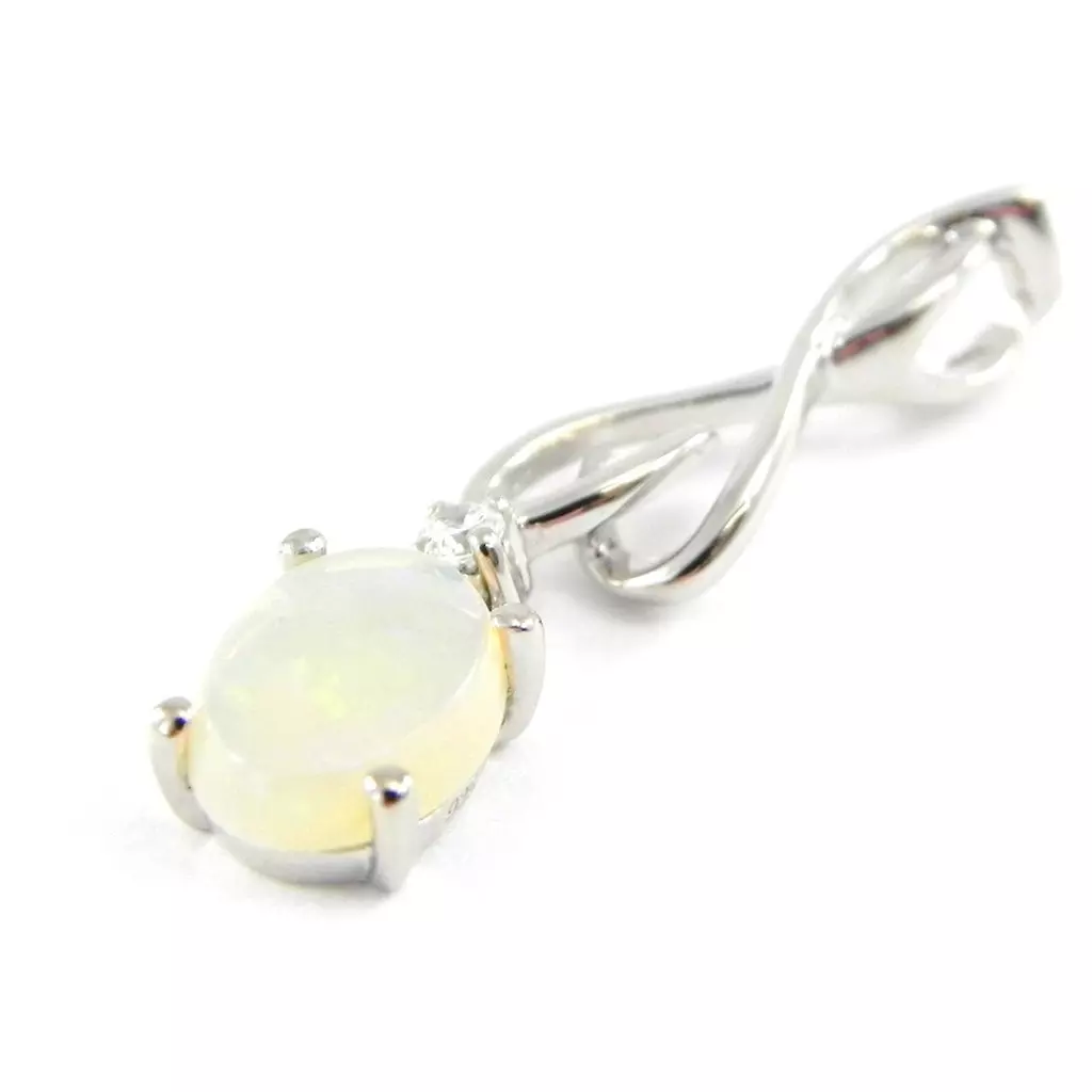 Les Trésors De Lily Pendentif Argent 'Déesse Opale' Blanc Argenté (rhodié) 25x6 Mm [F6079]