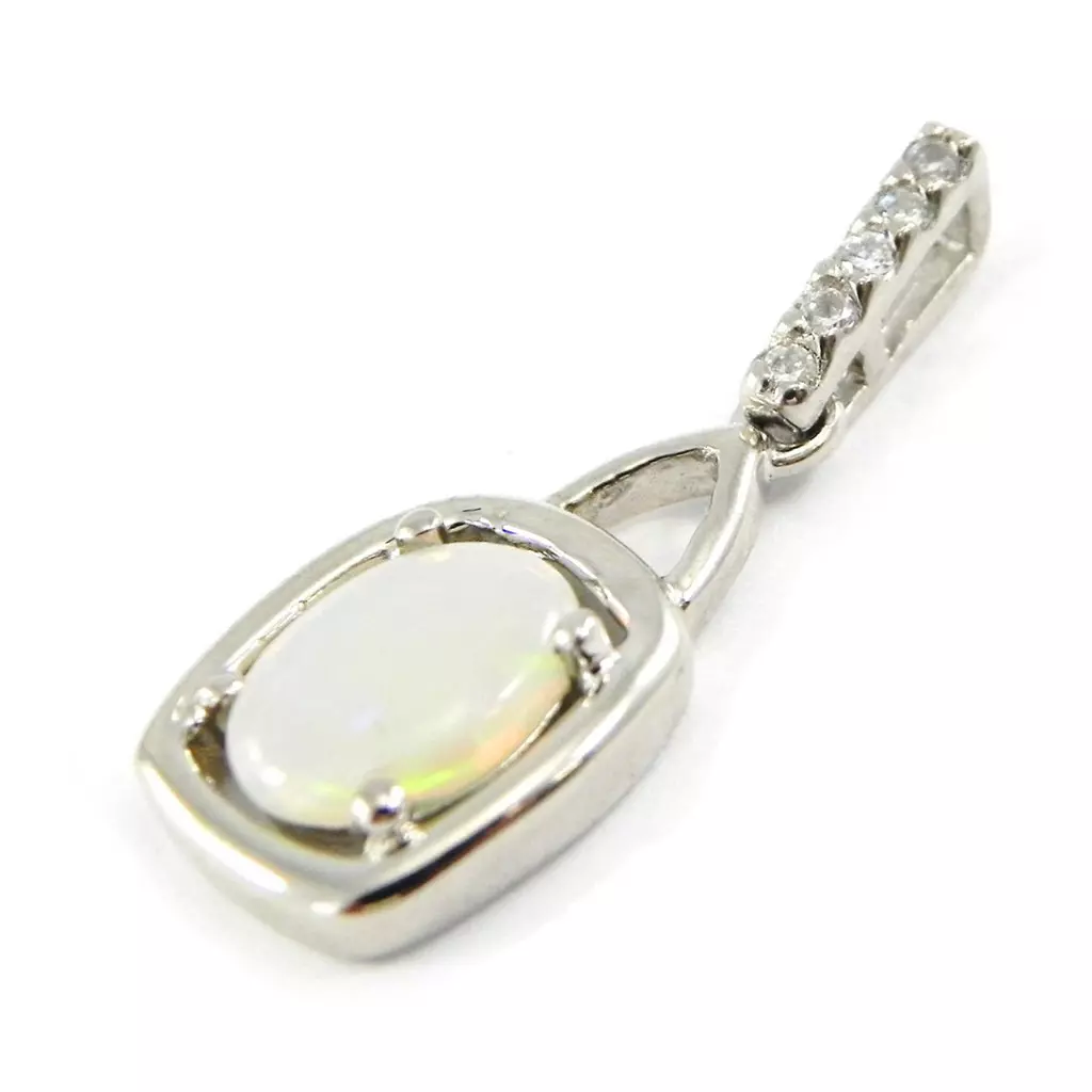 Les Trésors De Lily Pendentif Argent 'Déesse Opale' Blanc Argenté (rhodié) 15x9 Mm [H7493]