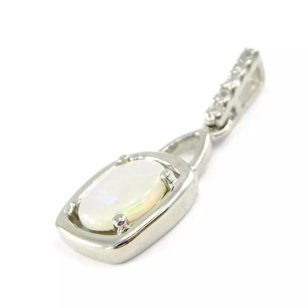 Les Trésors De Lily Pendentif Argent 'Déesse Opale' Blanc Argenté (rhodié) 15x9 Mm [H7493]