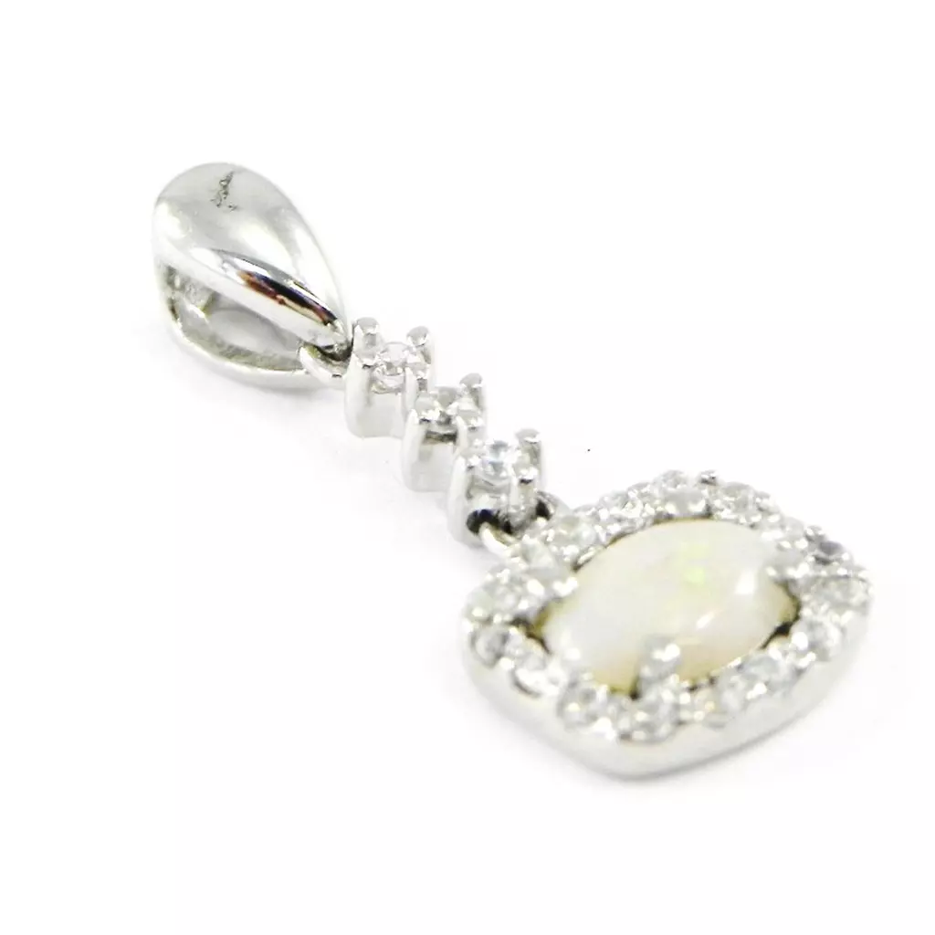Les Trésors De Lily Pendentif Argent 'Déesse Opale' Blanc Argenté (rhodié) 16x9 Mm [H7487]