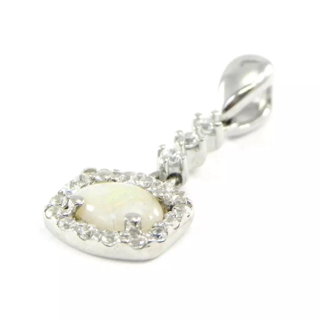 Les Trésors De Lily Pendentif Argent 'Déesse Opale' Blanc Argenté (rhodié) 16x9 Mm [H7487]