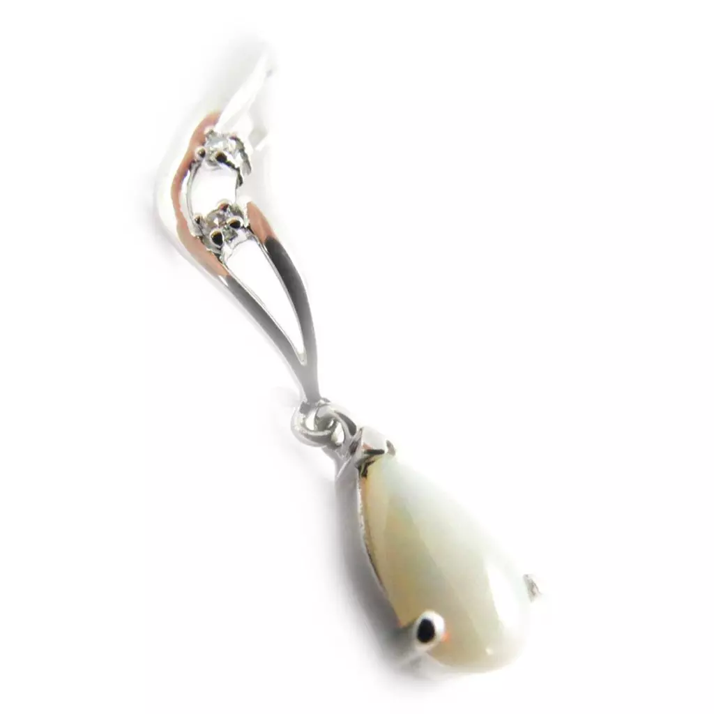 Les Trésors De Lily Pendentif Argent 'Déesse Opale' Blanc Argenté (rhodié) 30x6 Mm [G9290]