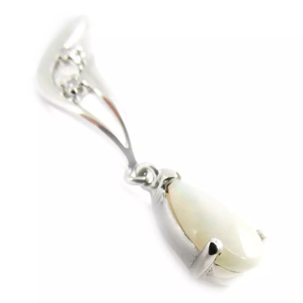 Les Trésors De Lily Pendentif Argent 'Déesse Opale' Blanc Argenté (rhodié) 30x6 Mm [G9290]
