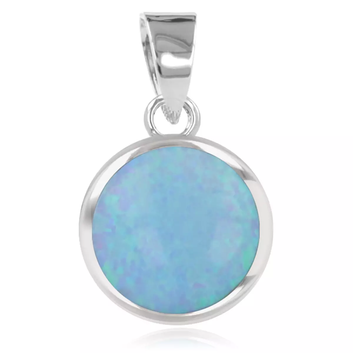 les trésors de lily Pendentif Argent 'Déesse Opale' bleu argenté (rhodié) 8 mm [R1941]