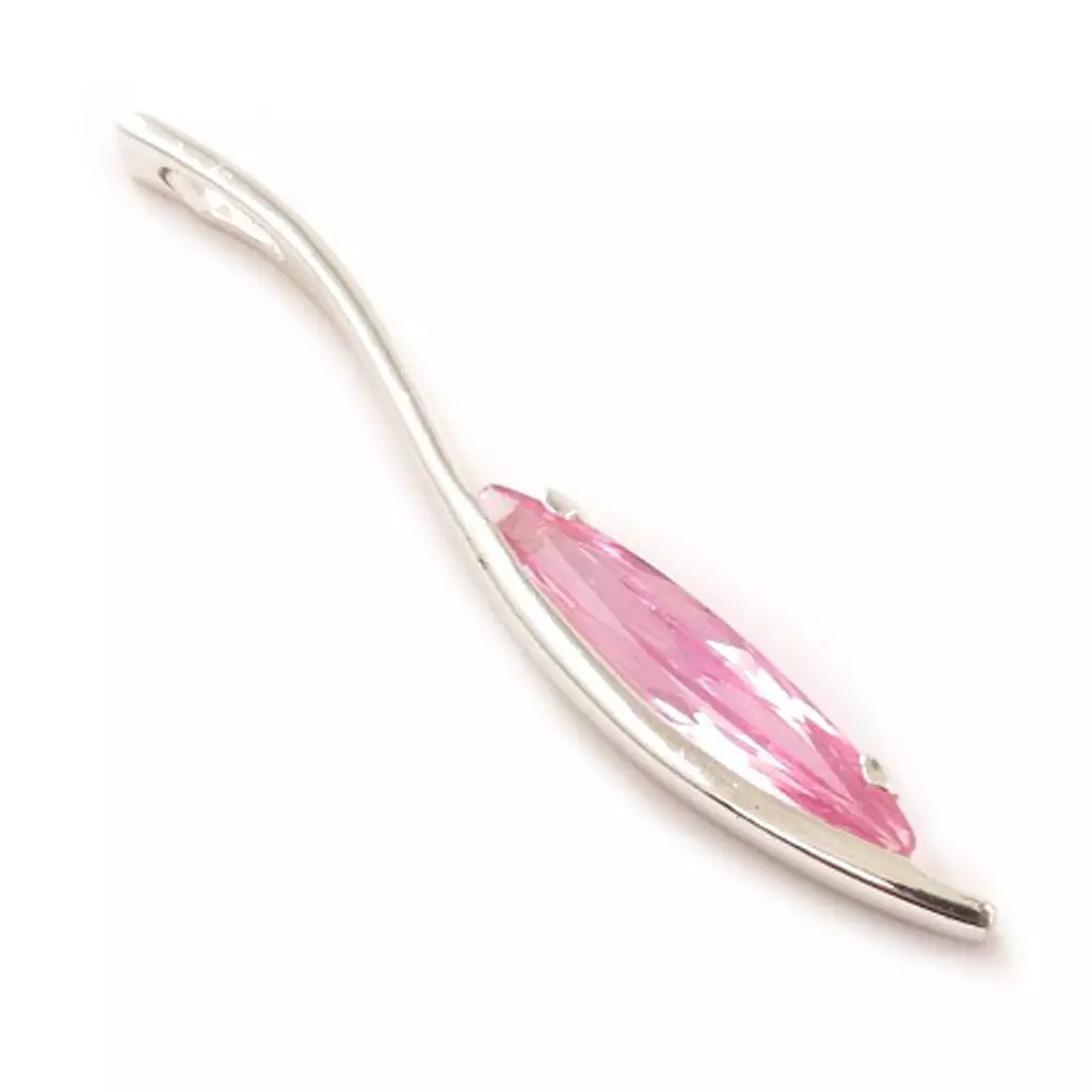 les trésors de lily Pendentif Argent 'Delicate' Rose argenté 58x7 mm [C6861]