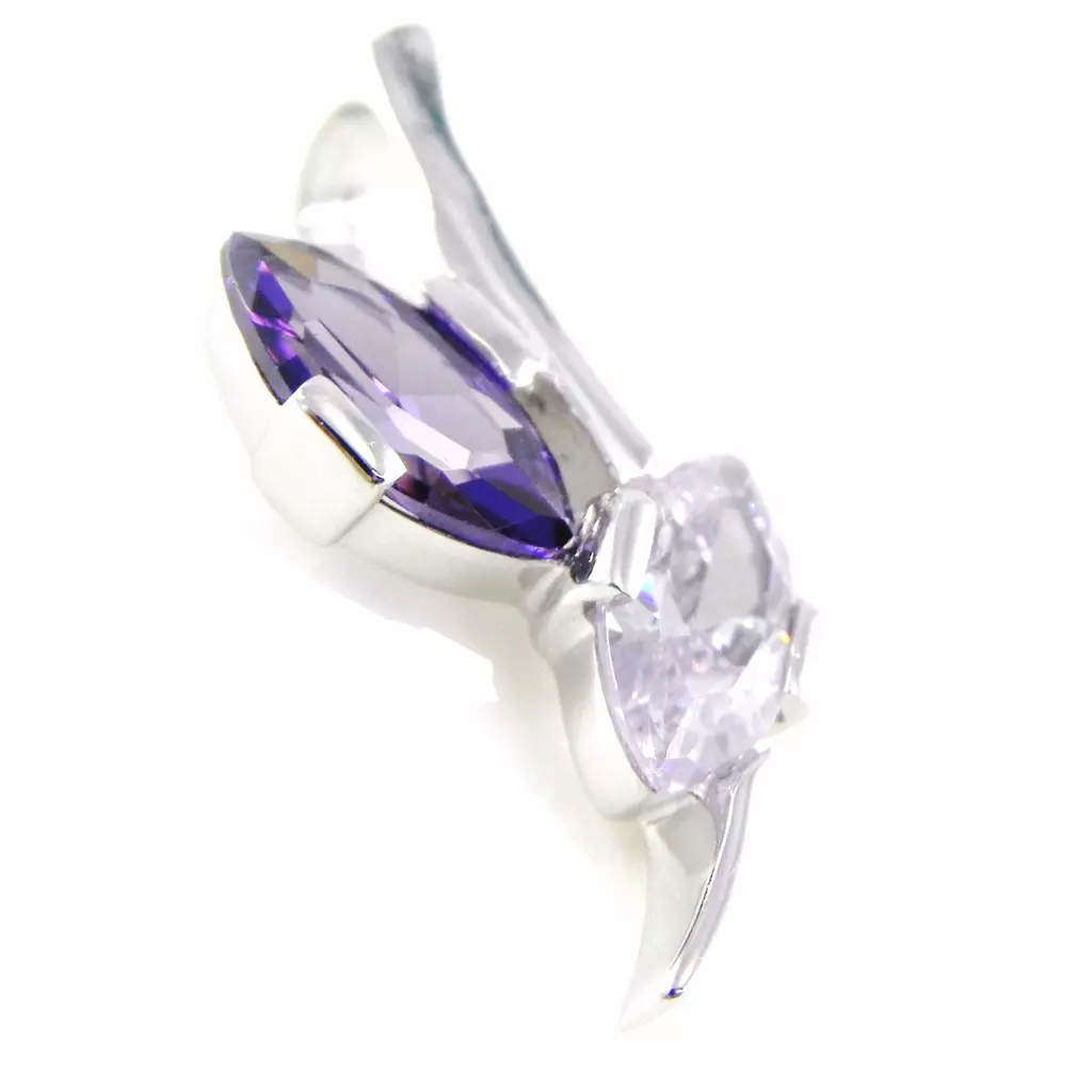 Les Trésors De Lily Pendentif Argent 'Delicate' Violet Argenté (rhodié) 25x10 Mm [E9666]