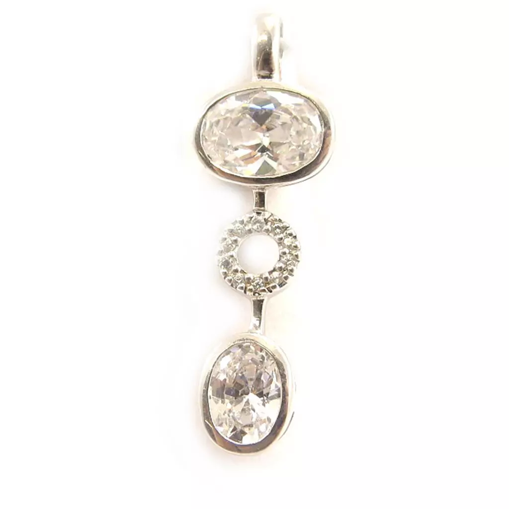 Les Trésors De Lily Pendentif Argent 'Diana' Blanc [D7508]