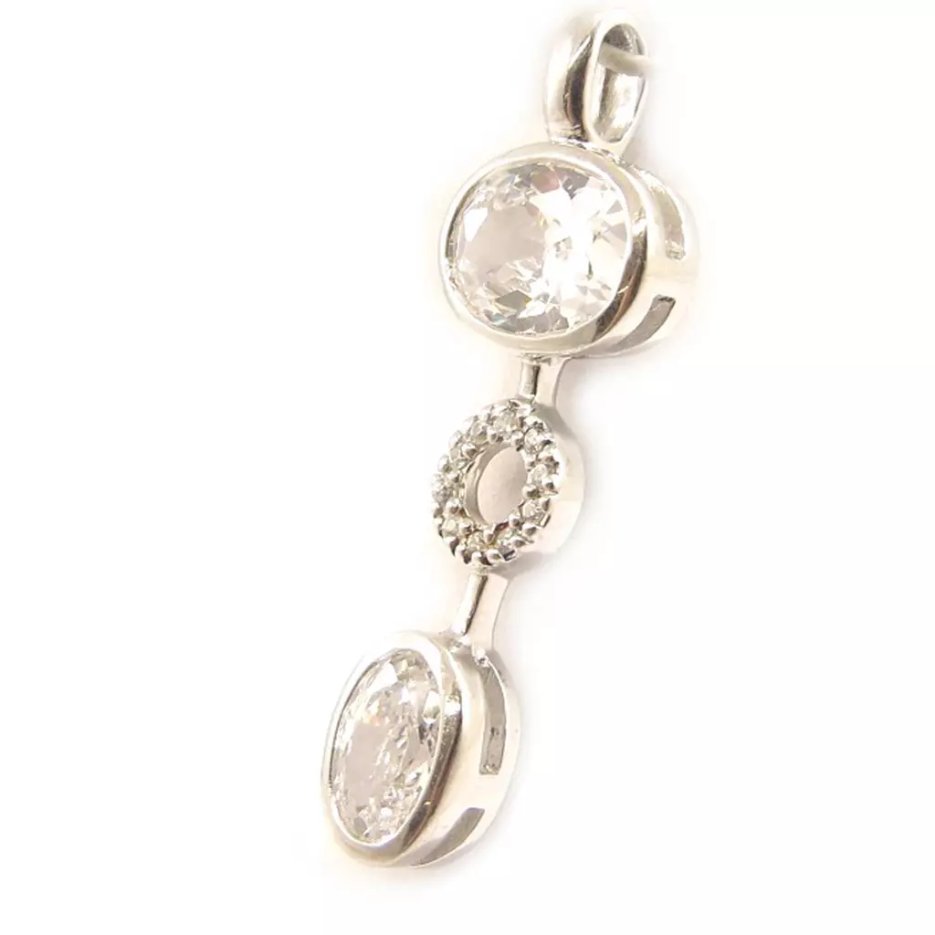 Les Trésors De Lily Pendentif Argent 'Diana' Blanc [D7508]