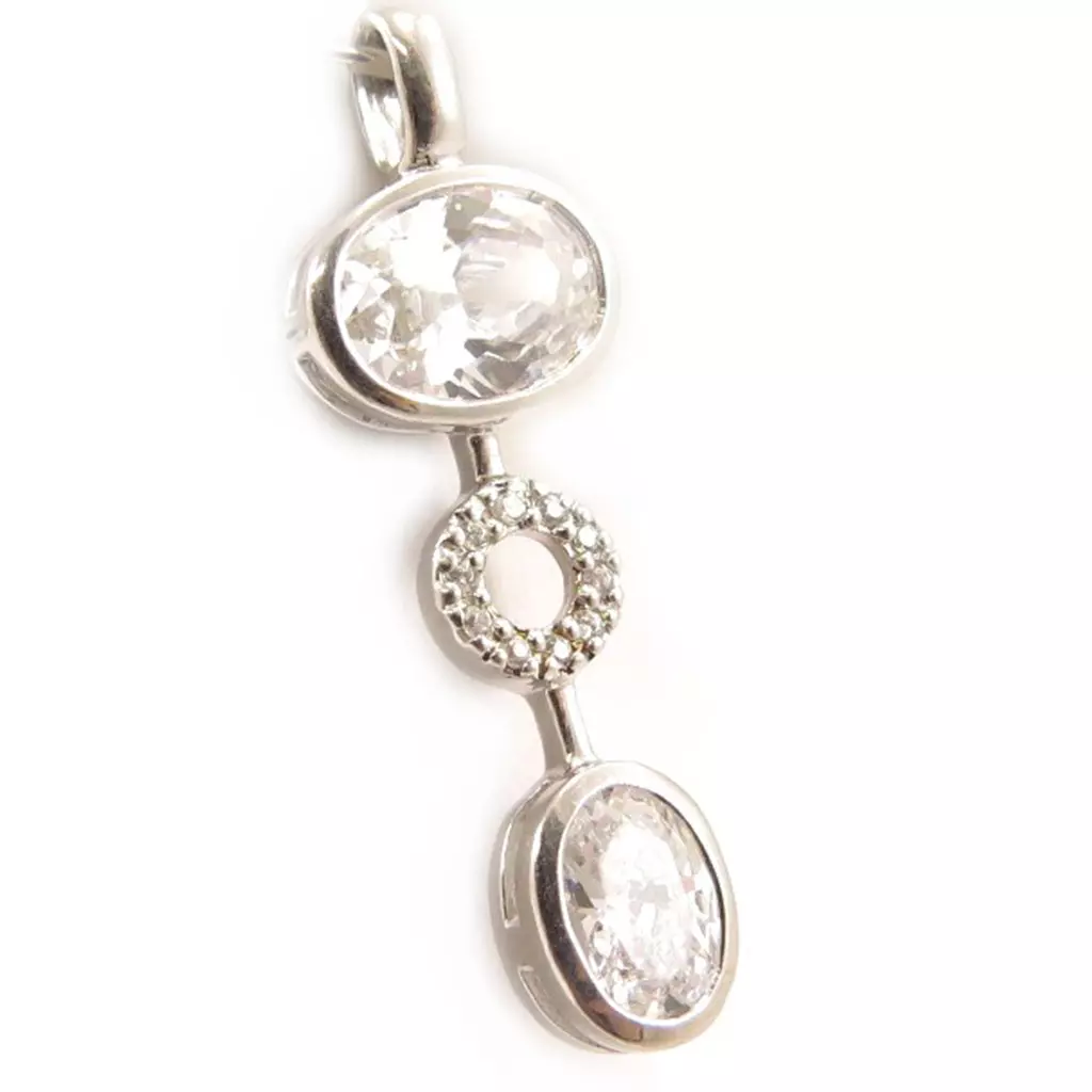 les trésors de lily Pendentif Argent 'Diana' Blanc [D7508]