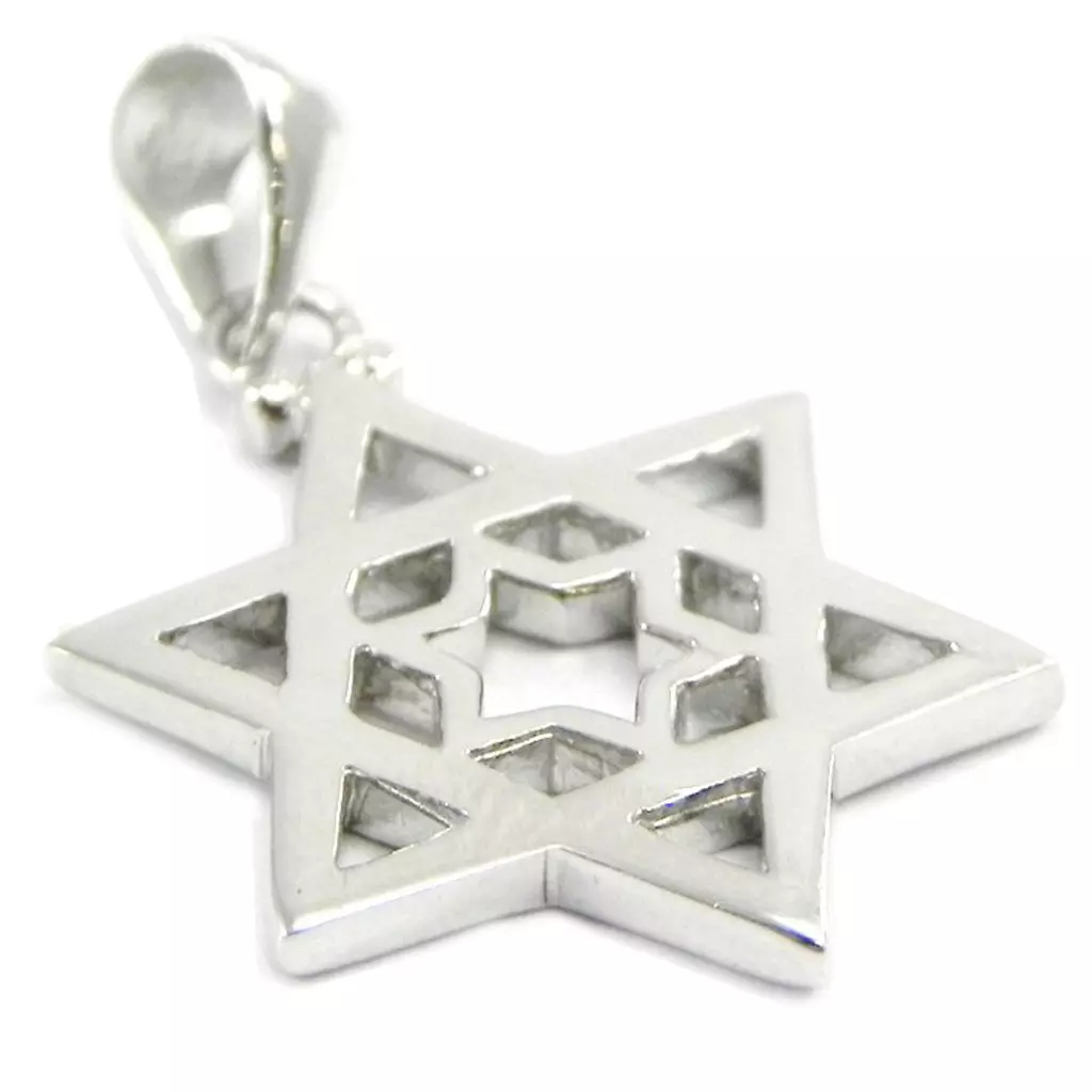 les trésors de lily Pendentif Argent 'Etoile de David' argenté [I3924]