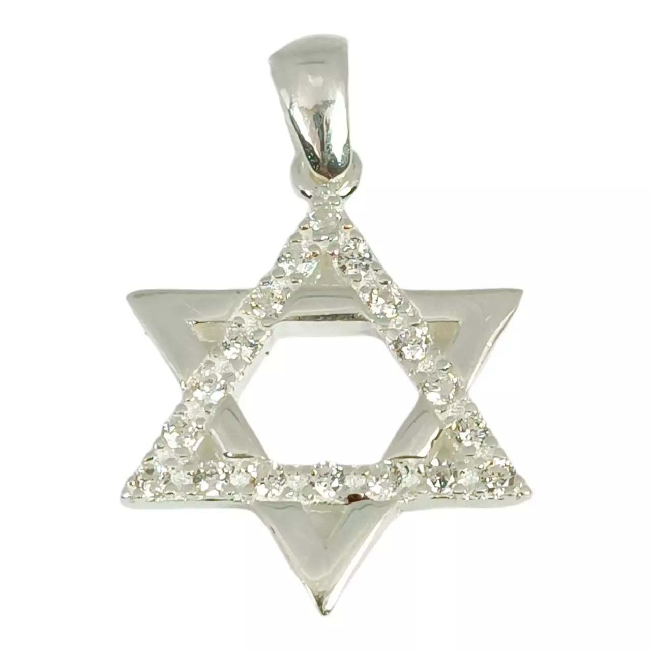 Les Trésors De Lily Pendentif Argent 'Etoile De David' Blanc Argenté 20 Mm [R9735]