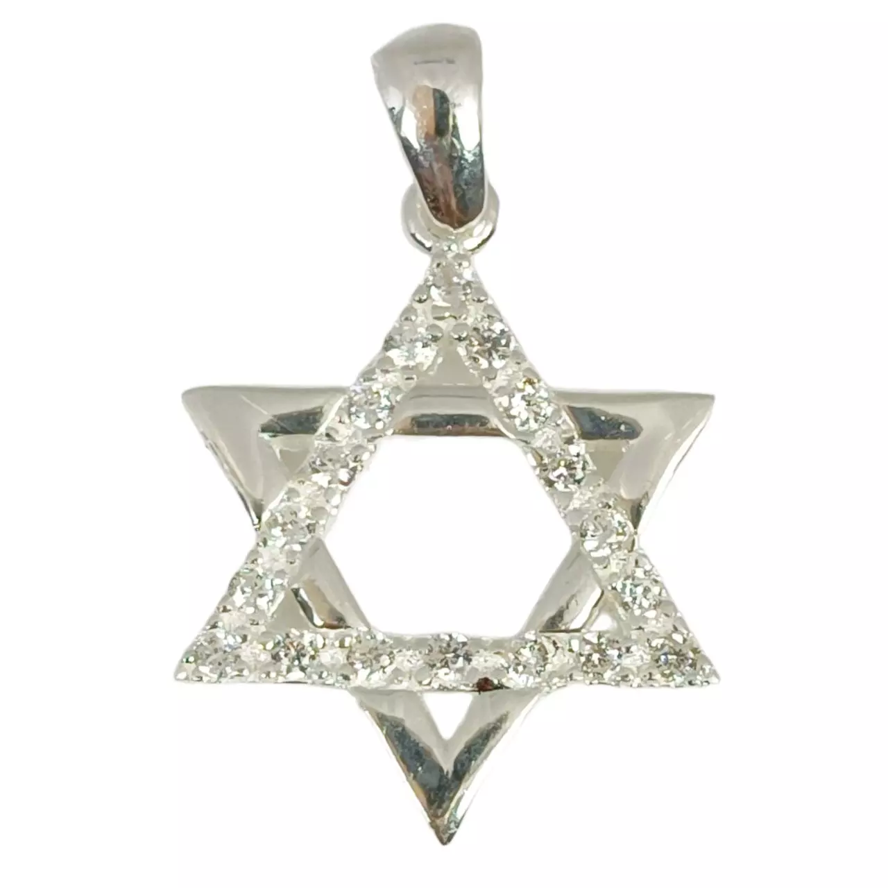 les trésors de lily Pendentif Argent 'Etoile de David' blanc argenté 20 mm [R9735]