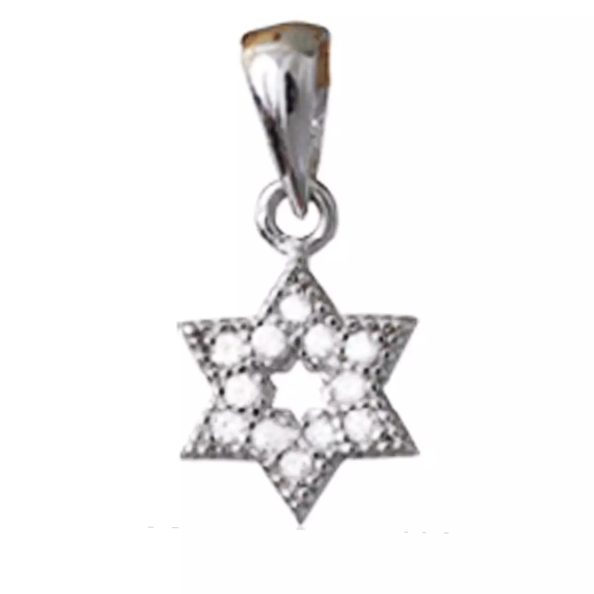les trésors de lily Pendentif Argent 'Etoile de David' Blanc argenté (rhodié) 9x8 mm [R3494]