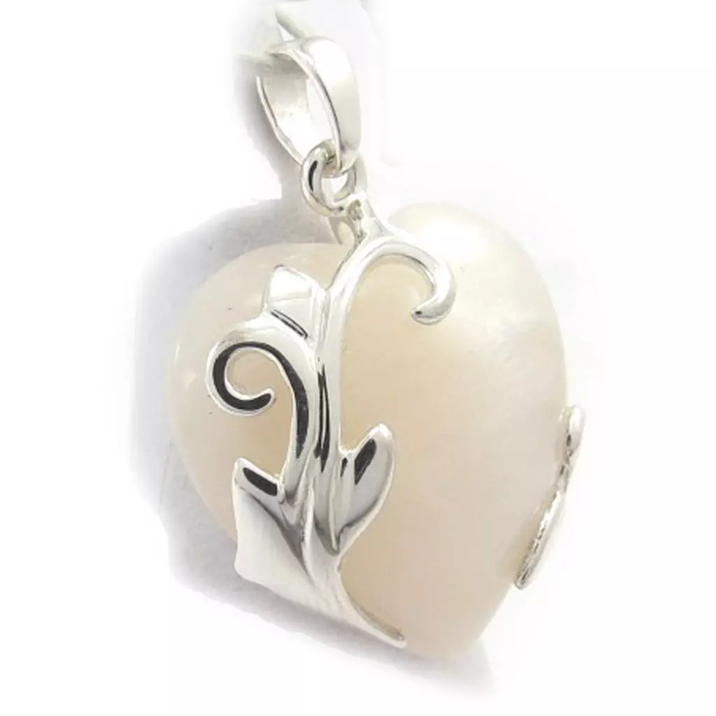 les trésors de lily Pendentif Argent 'Farinelli' nacre argenté 20x22 mm [G1609]
