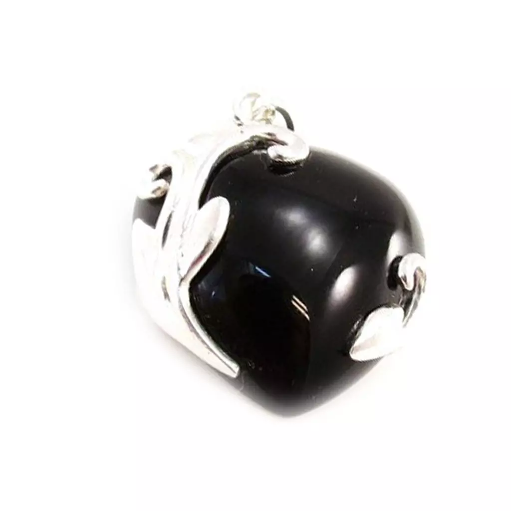 Les Trésors De Lily Pendentif Argent 'Farinelli' Onyx Argenté 20x23 Mm [G1618]