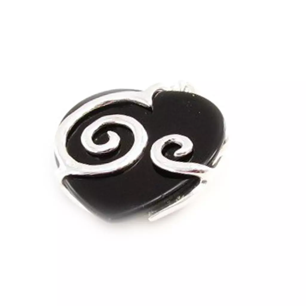 Les Trésors De Lily Pendentif Argent 'Farinelli' Onyx Argenté 20x23 Mm [G1618]