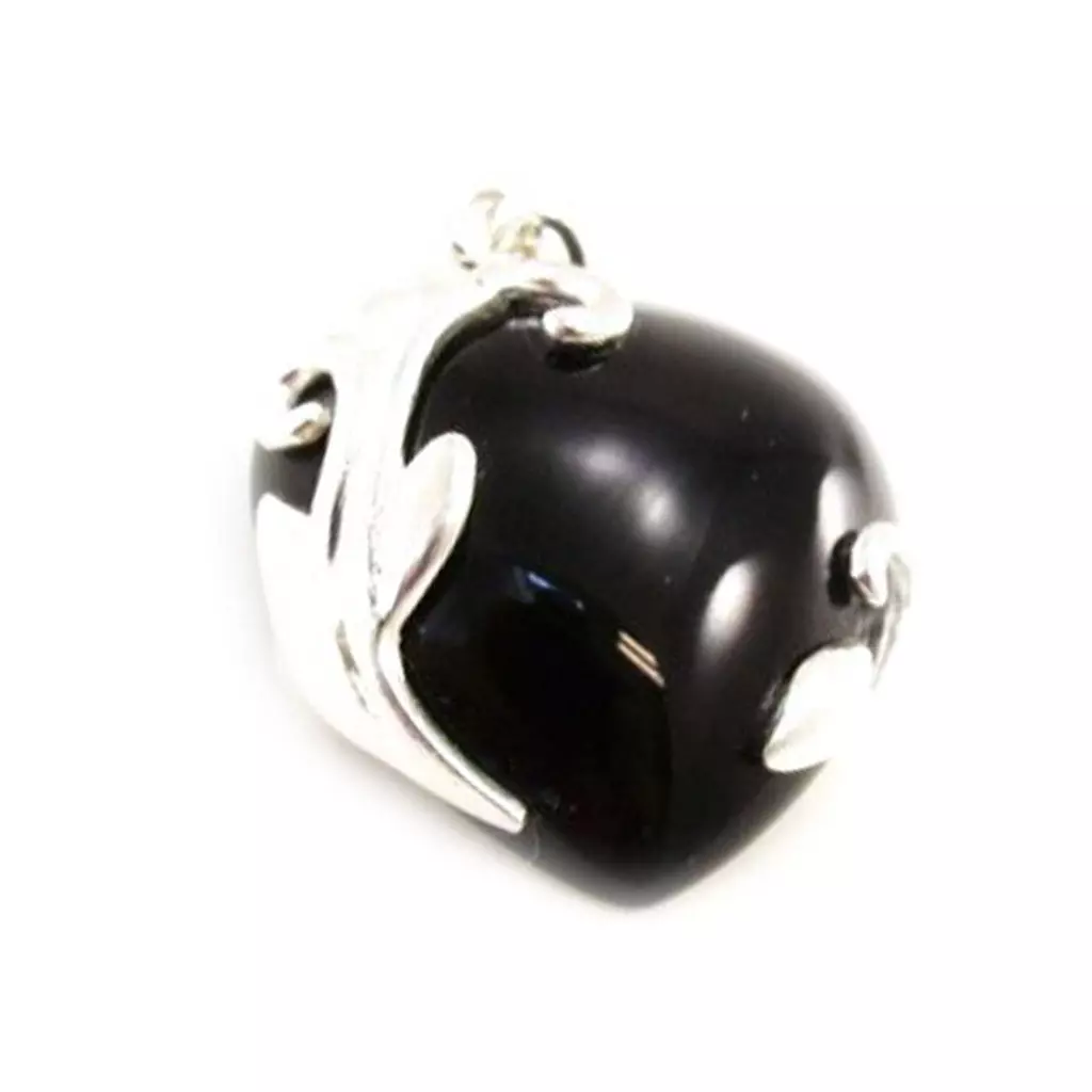 les trésors de lily Pendentif Argent 'Farinelli' onyx argenté 20x23 mm [G1618]