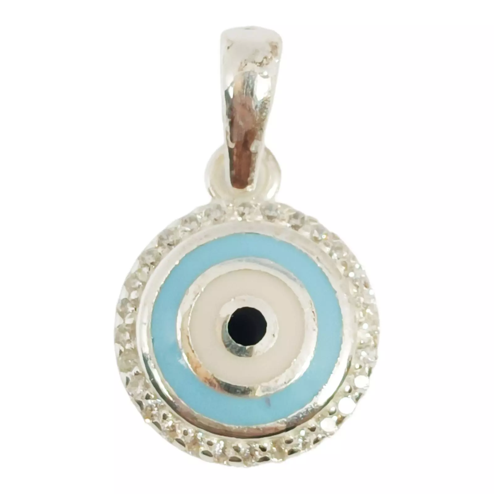 Les Trésors De Lily Pendentif Argent 'Fatma' Bleu Ciel Rosé 12 Mm [S0282]