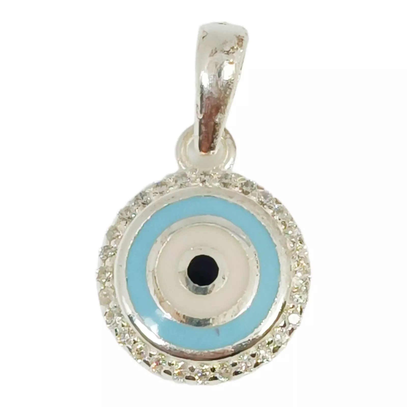 les trésors de lily Pendentif Argent 'Fatma' bleu ciel rosé 12 mm [S0282]