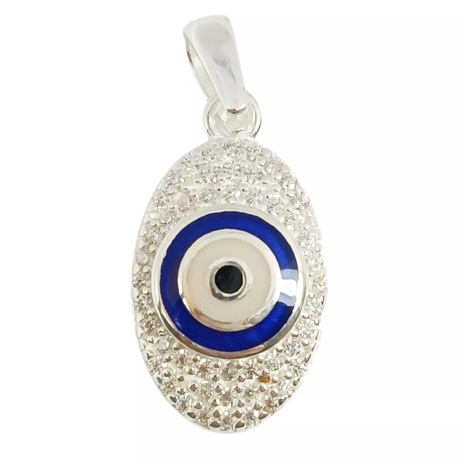 les trésors de lily Pendentif Argent 'Fatma' bleu rosé 18x10 mm [S0280]
