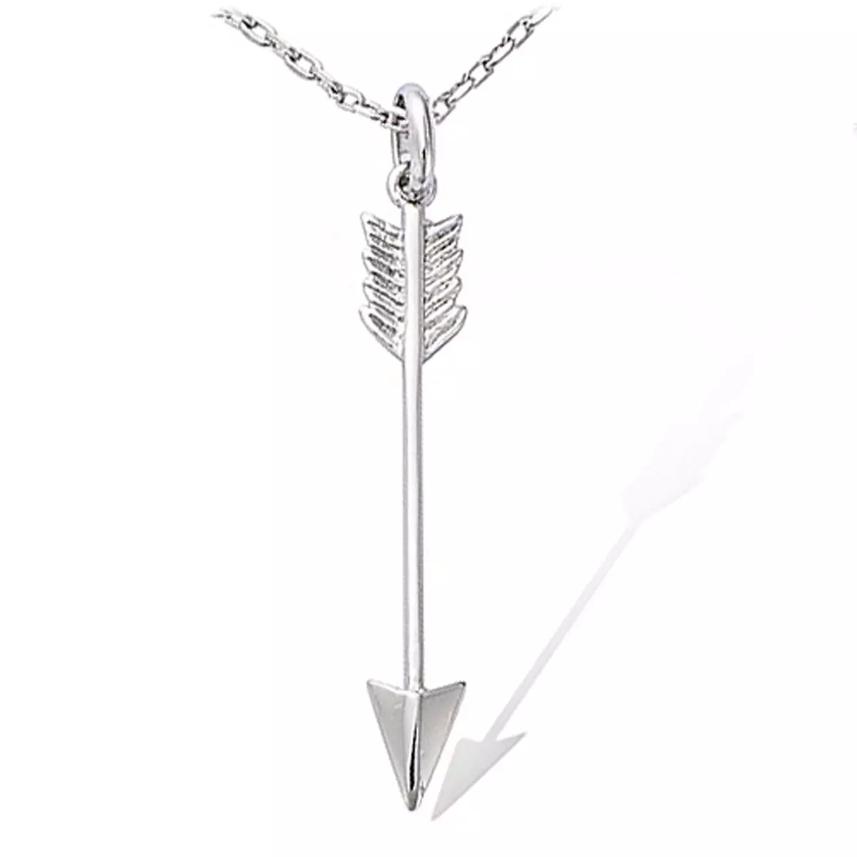 les trésors de lily Pendentif Argent 'Flèche de Cupidon' argenté (rhodié) 40x5 mm [M6228]