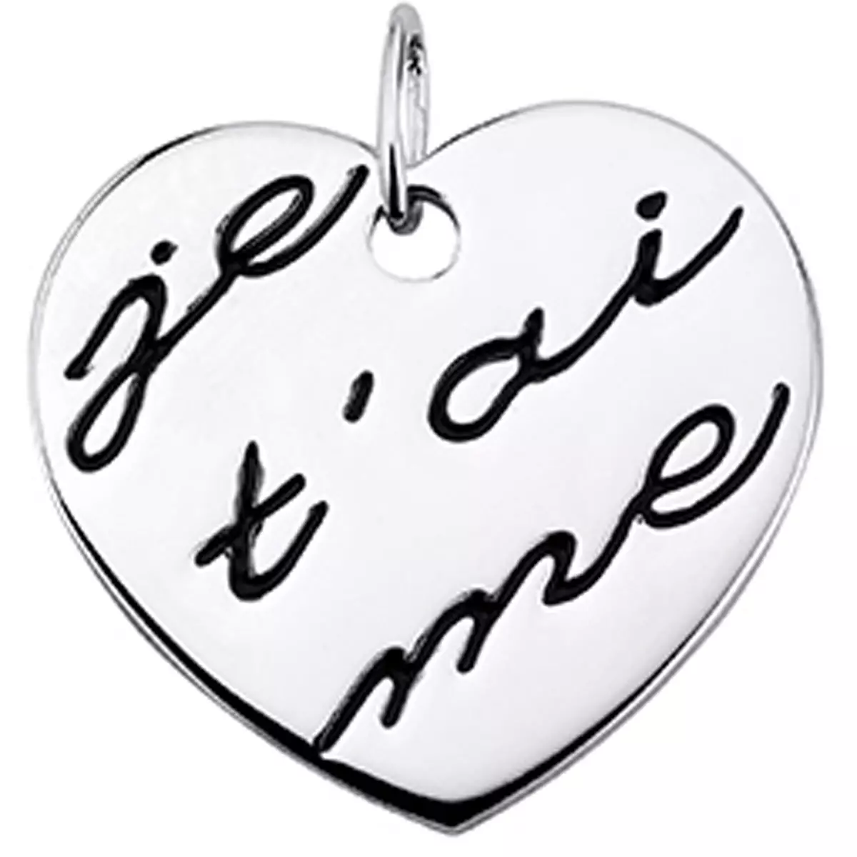 les trésors de lily Pendentif Argent 'Je t'Aime' argenté (rhodié) 20x20 mm [M2706]
