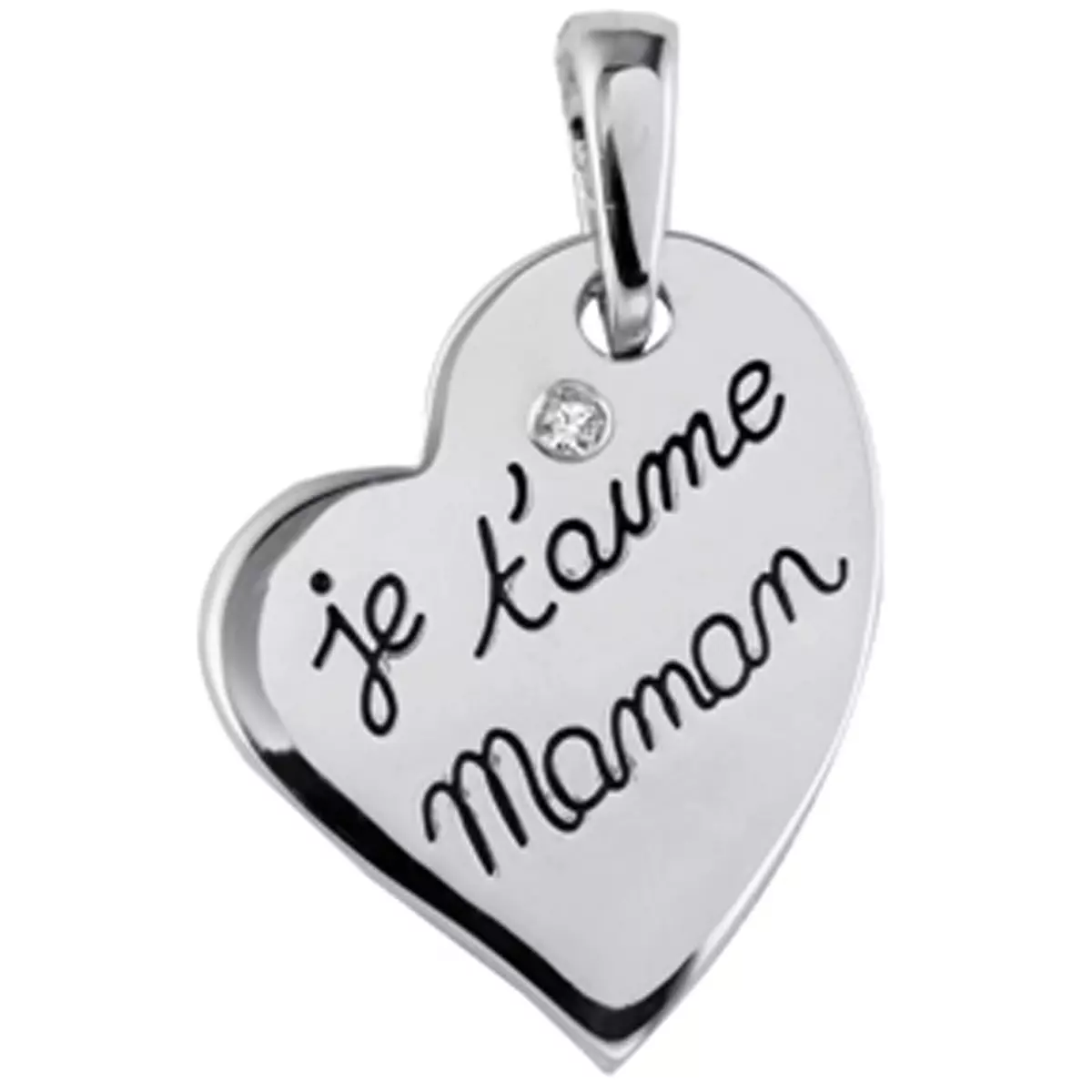 Les Trésors De Lily Pendentif Argent 'Je T'aime Maman' Rhodié 26x17 Mm [M5016]