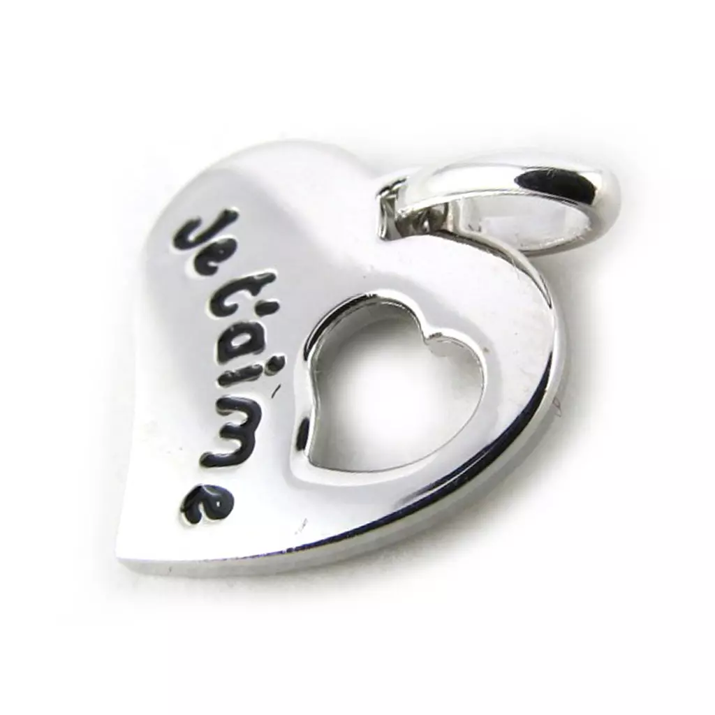 Les Trésors De Lily Pendentif Argent 'Je T'Aime' Noir Argenté [N1209]