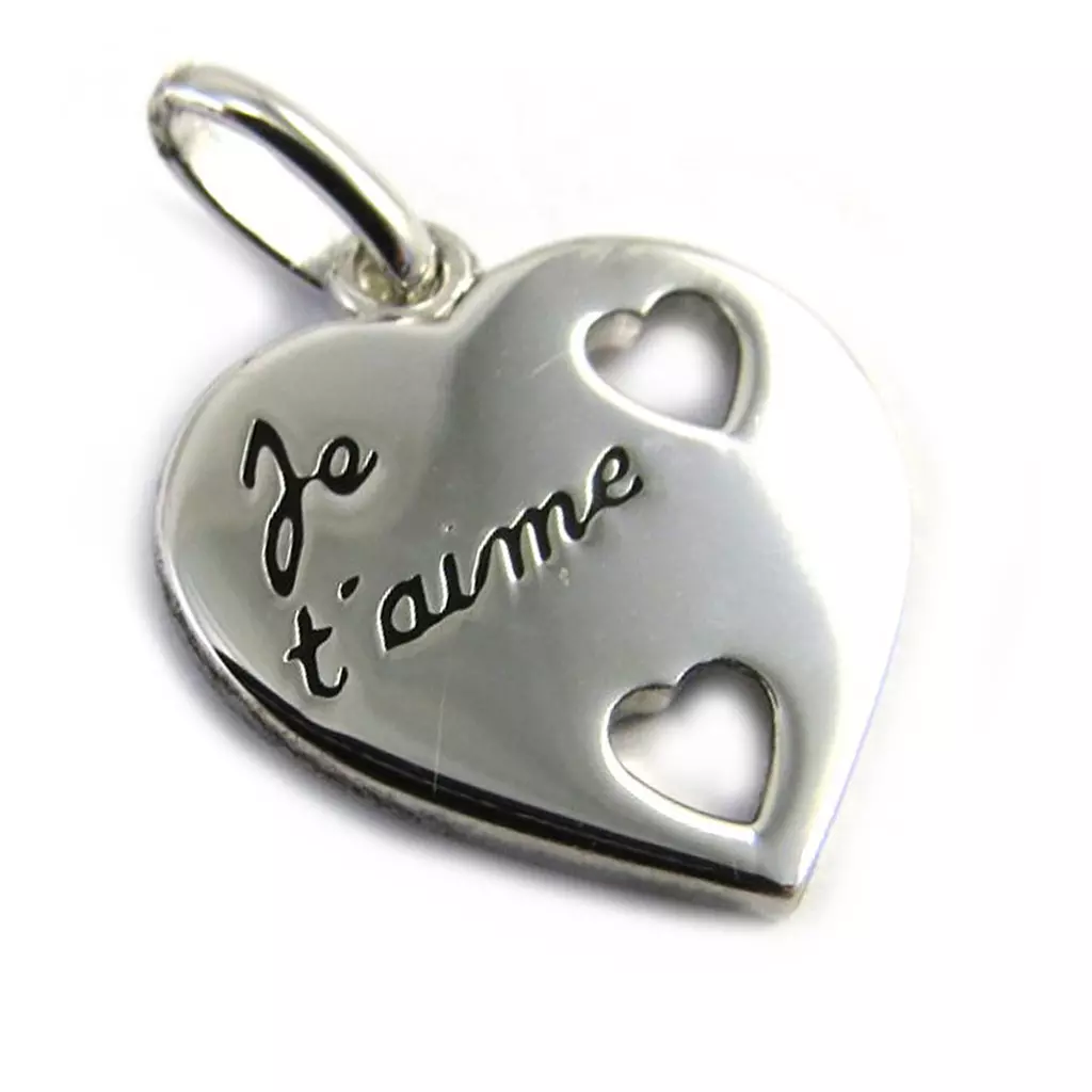 Les Trésors De Lily Pendentif Argent 'Je T'Aime' Rhodié [M5011]
