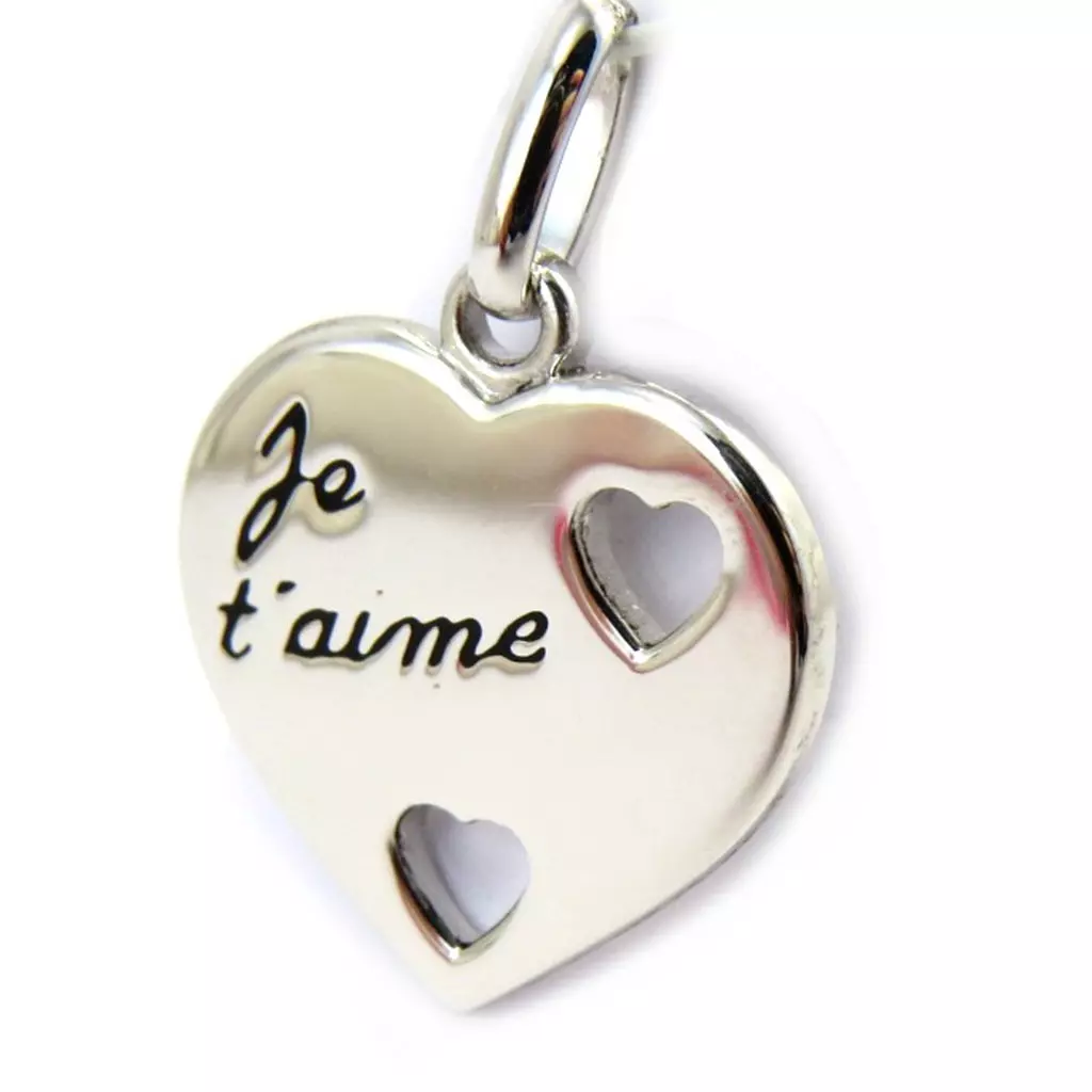 Les Trésors De Lily Pendentif Argent 'Je T'Aime' Rhodié [M5011]