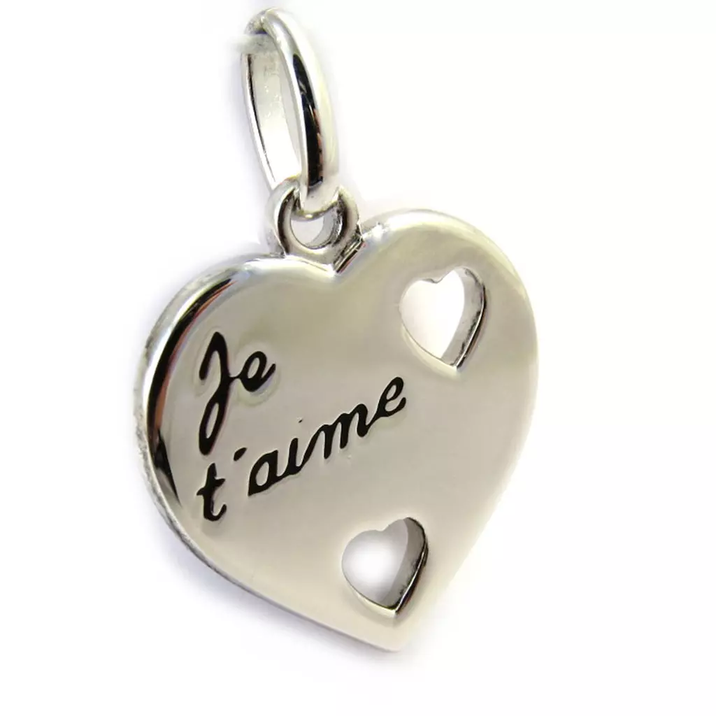 Les Trésors De Lily Pendentif Argent 'Je T'Aime' Rhodié [M5011]