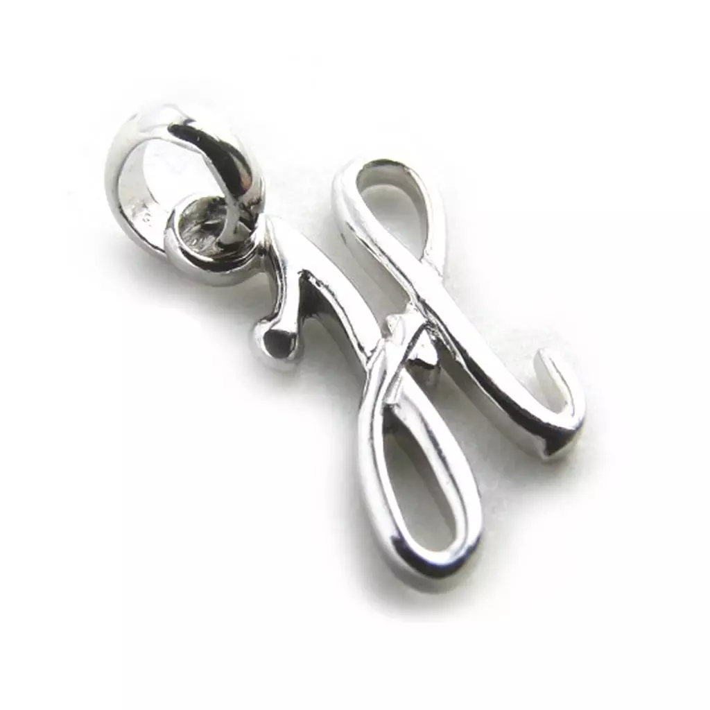 les trésors de lily Pendentif Argent 'Lettre H' rhodié 10x8 mm [N0025]