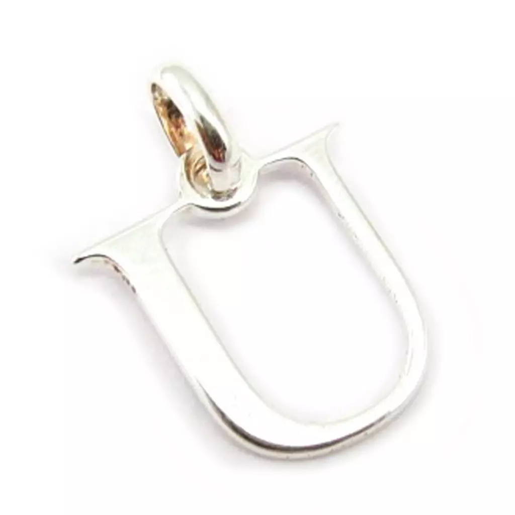 les trésors de lily Pendentif Argent 'Lettre U' argenté 12x10 mm [K3650]