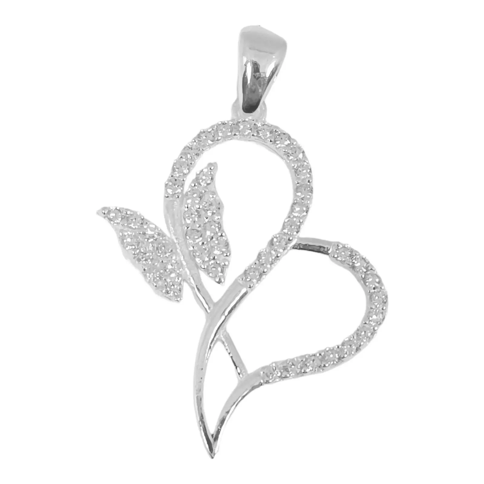 les trésors de lily Pendentif Argent 'Love' blanc argenté 25x22 mm [S0330]