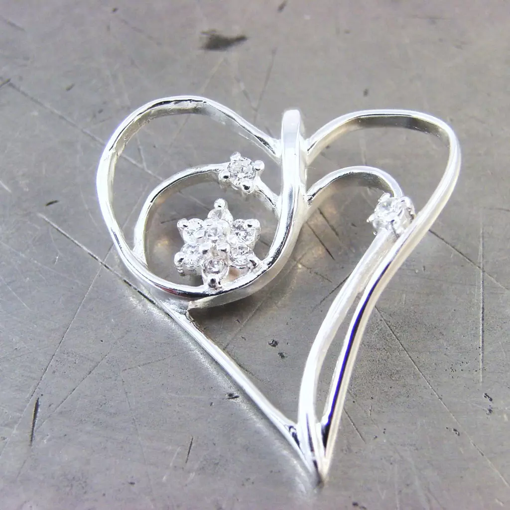 Les Trésors De Lily Pendentif Argent 'Love Celebration' Blanc Argenté 25x25 Mm [G1603]