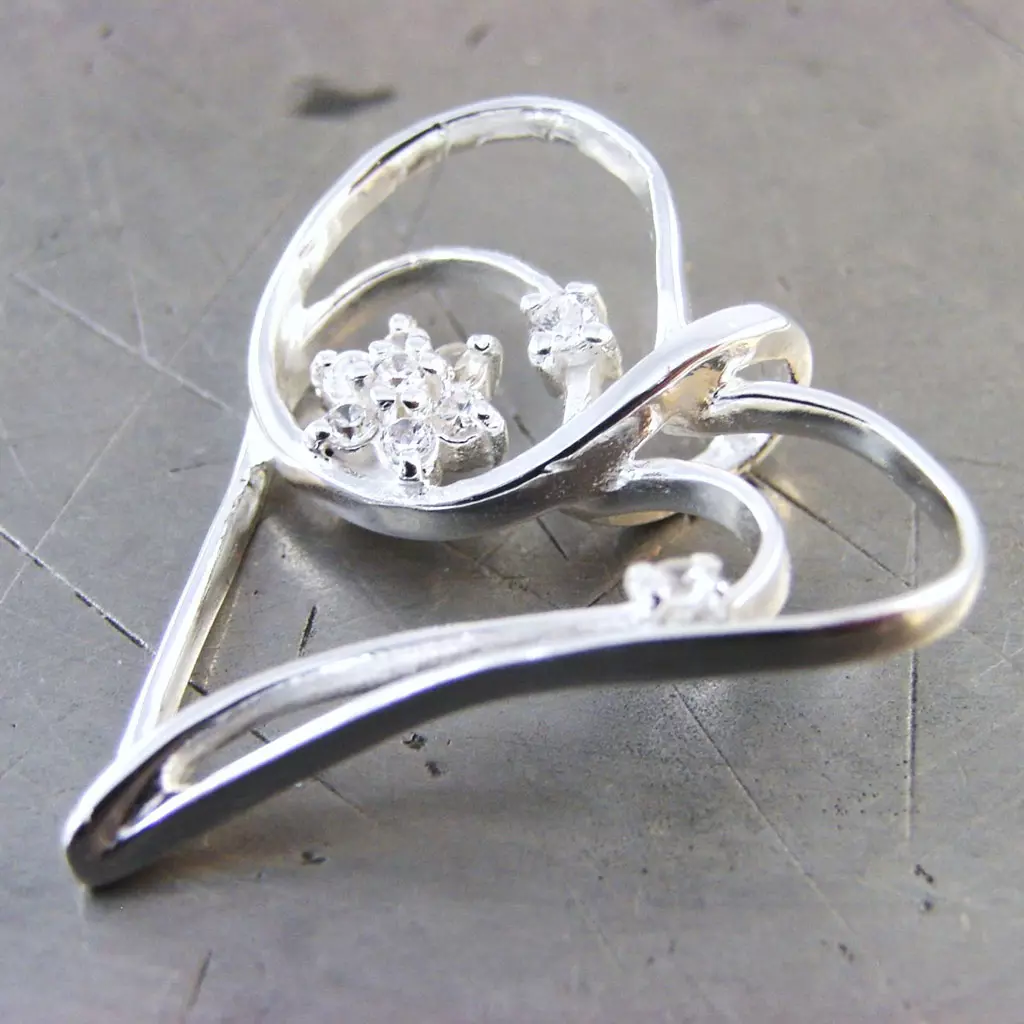 Les Trésors De Lily Pendentif Argent 'Love Celebration' Blanc Argenté 25x25 Mm [G1603]