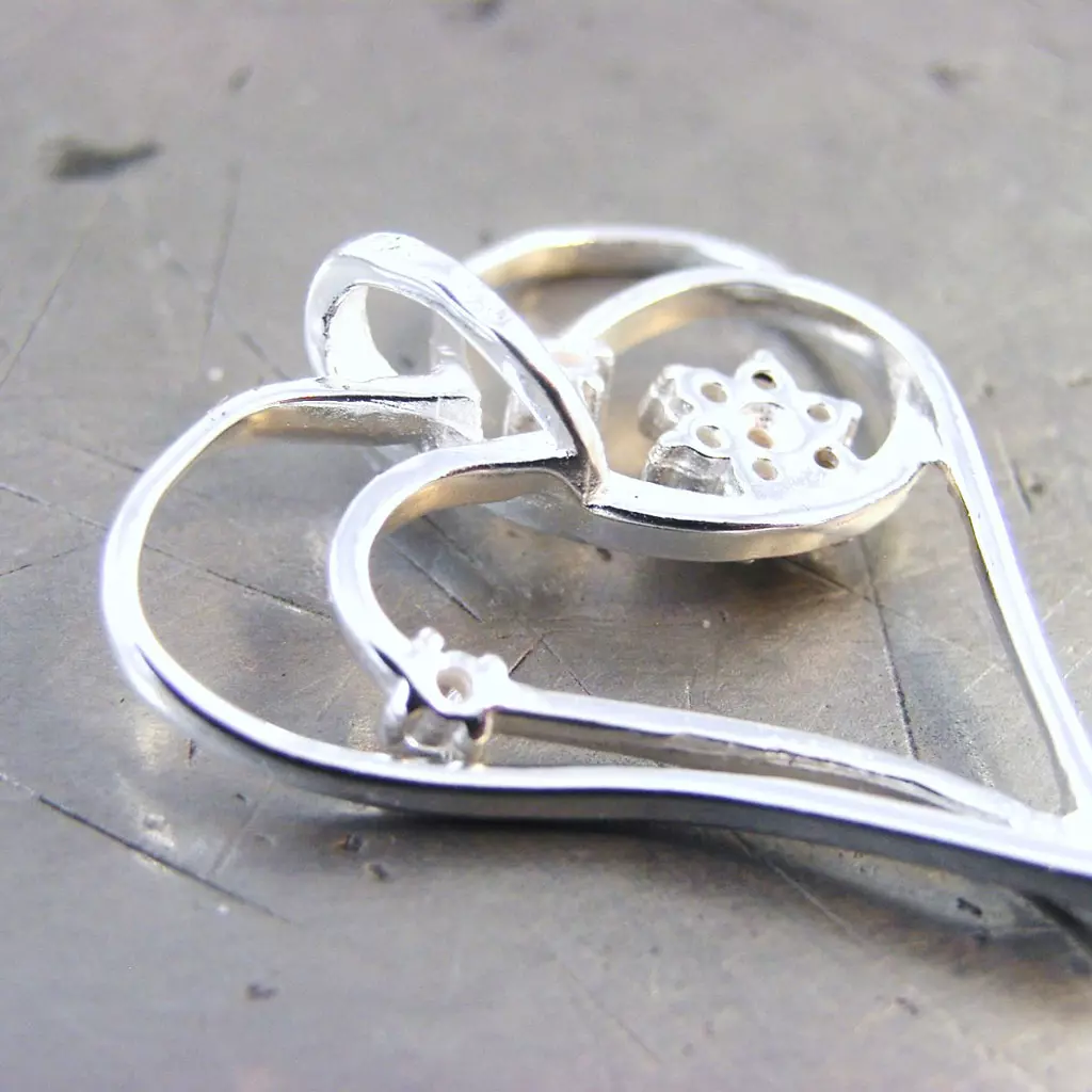 Les Trésors De Lily Pendentif Argent 'Love Celebration' Blanc Argenté 25x25 Mm [G1603]