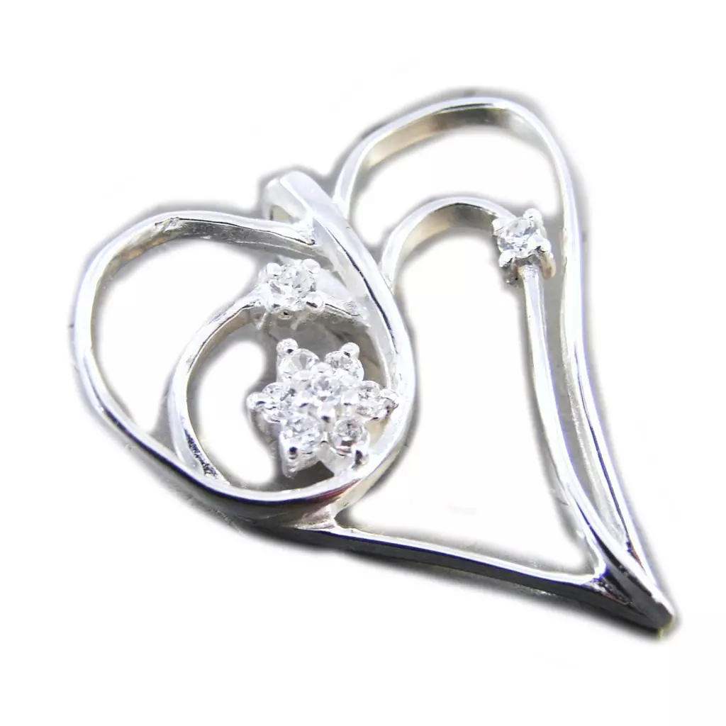 les trésors de lily Pendentif Argent 'Love Celebration' blanc argenté 25x25 mm [G1603]