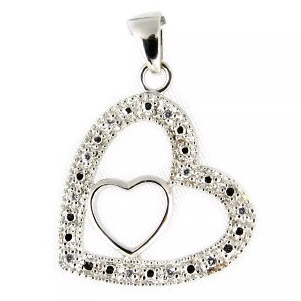 Les Trésors De Lily Pendentif Argent 'Love Cocoon' Blanc Argenté 20x20 Mm [B9417]