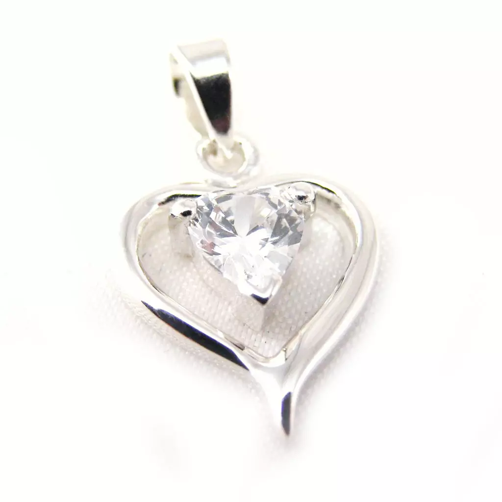Les Trésors De Lily Pendentif Argent 'Love Cristal' Blanc Argenté 13x17 Mm [F4948]