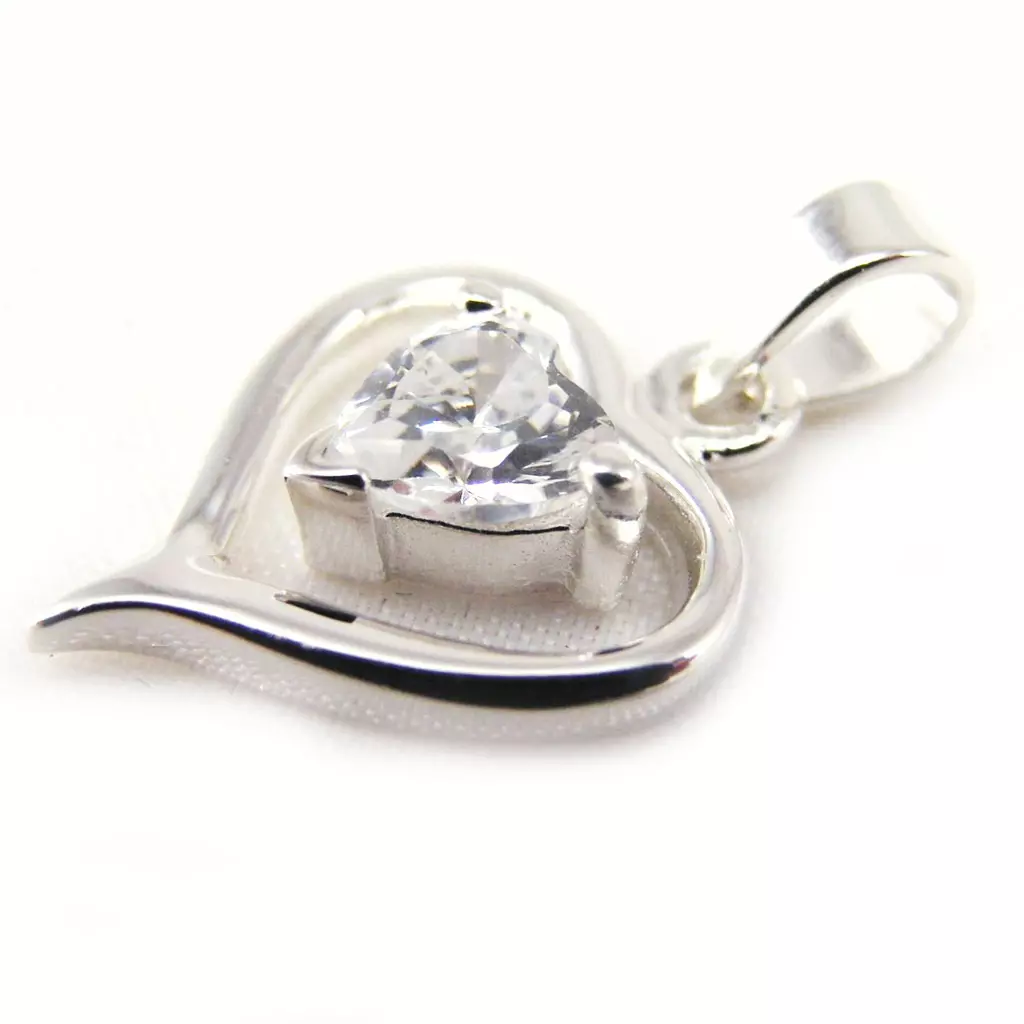 Les Trésors De Lily Pendentif Argent 'Love Cristal' Blanc Argenté 13x17 Mm [F4948]