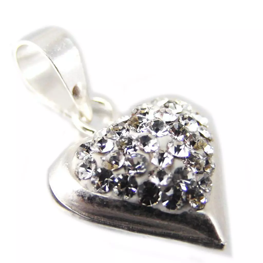 les trésors de lily Pendentif Argent 'Love Cristal' Blanc [F6125]