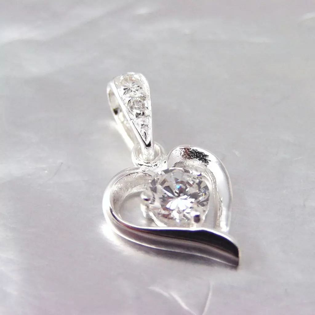 Les Trésors De Lily Pendentif Argent 'Love Cristal' Blanc [F6144]