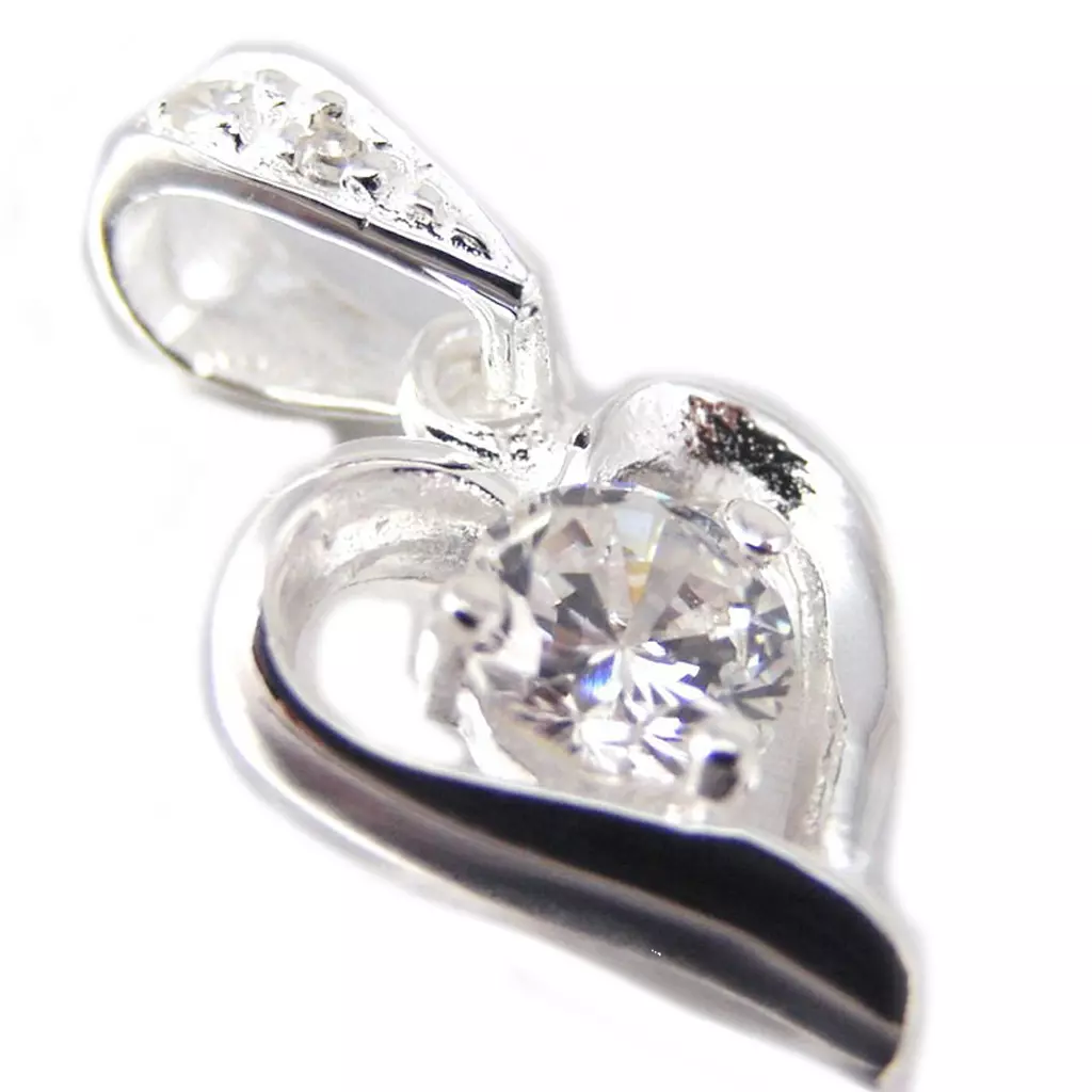 les trésors de lily Pendentif Argent 'Love Cristal' Blanc [F6144]