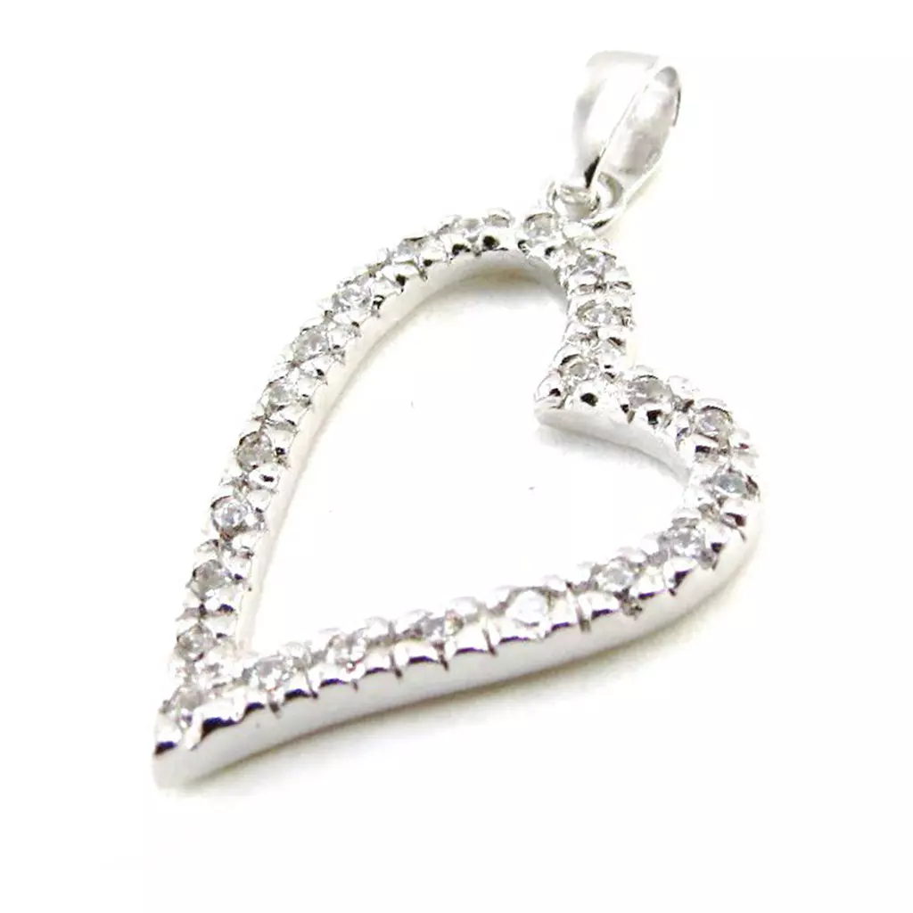 les trésors de lily Pendentif Argent 'Love Desire' blanc argenté (rhodié) 18x25 mm [B3479]