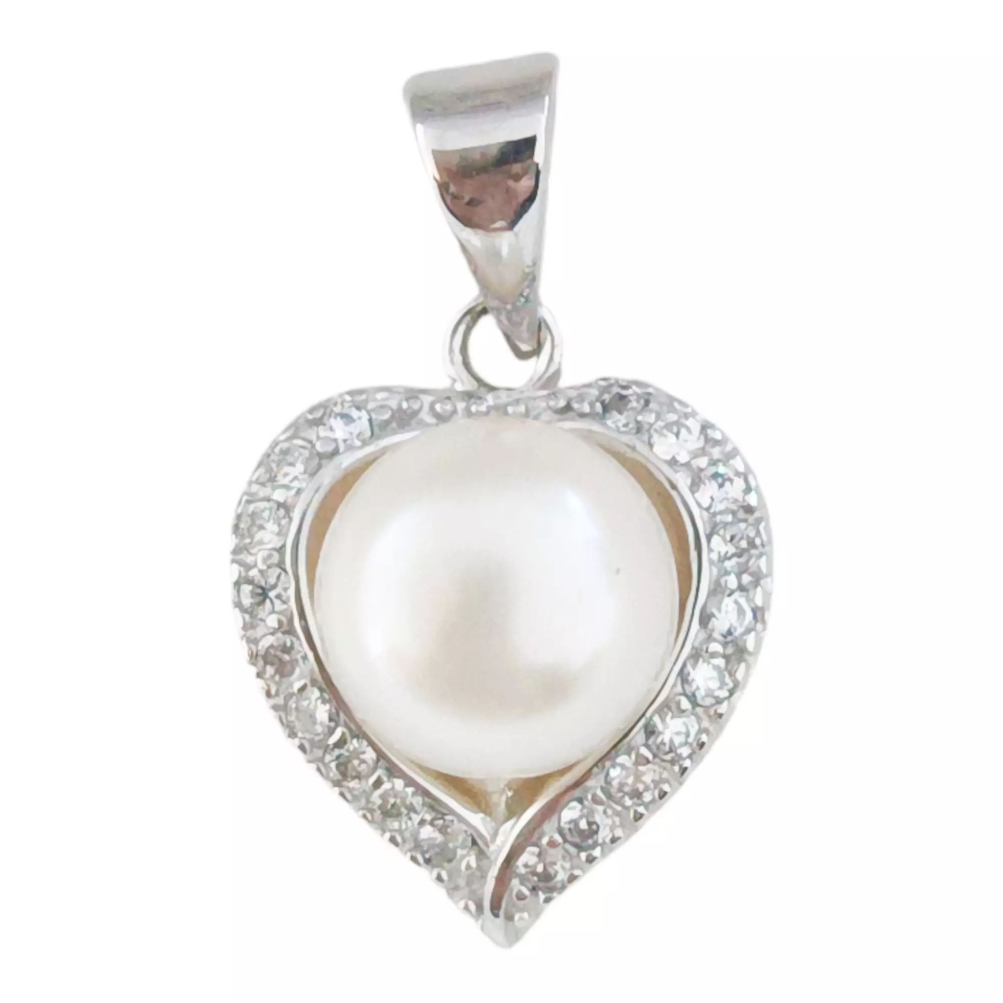 les trésors de lily Pendentif Argent ' Love Renaissance' Blanc argenté (rhodié) 12x12 mm [F6811]