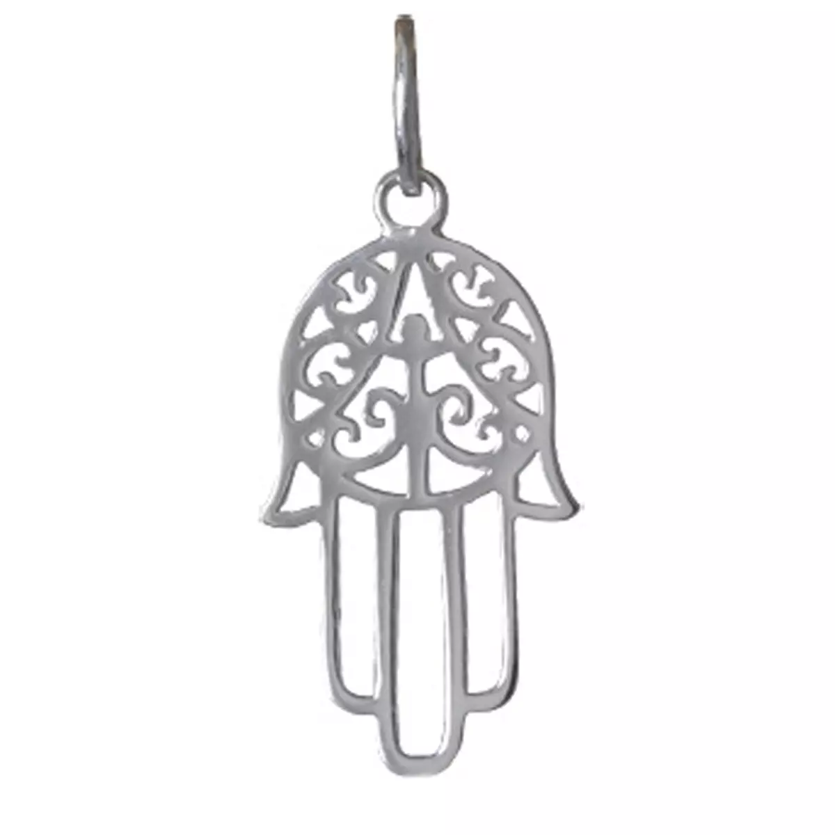 les trésors de lily Pendentif argent 'Main de Fatma' argenté 20x12 mm [P2354]