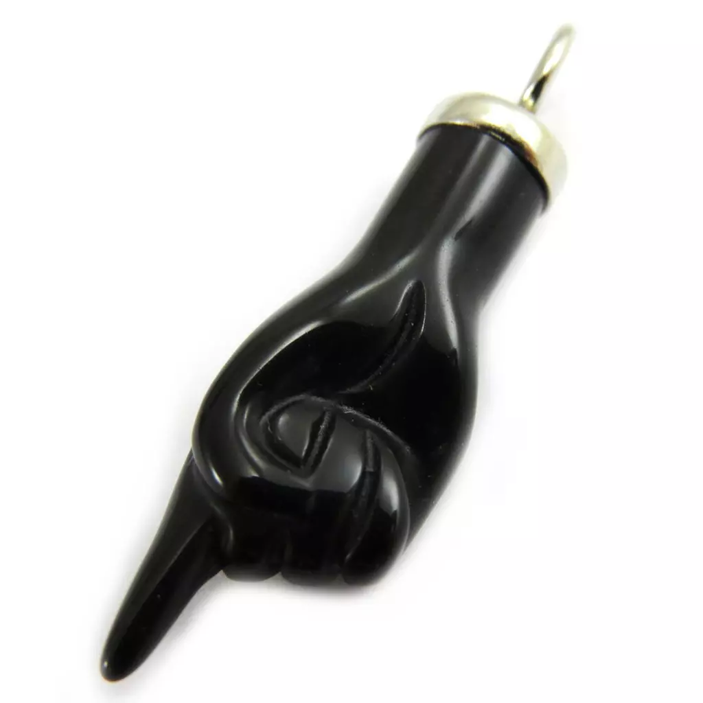 Les Trésors De Lily Pendentif Argent 'Main De Jean Baptise' Noir Argenté 30x10 Mm [G7633]