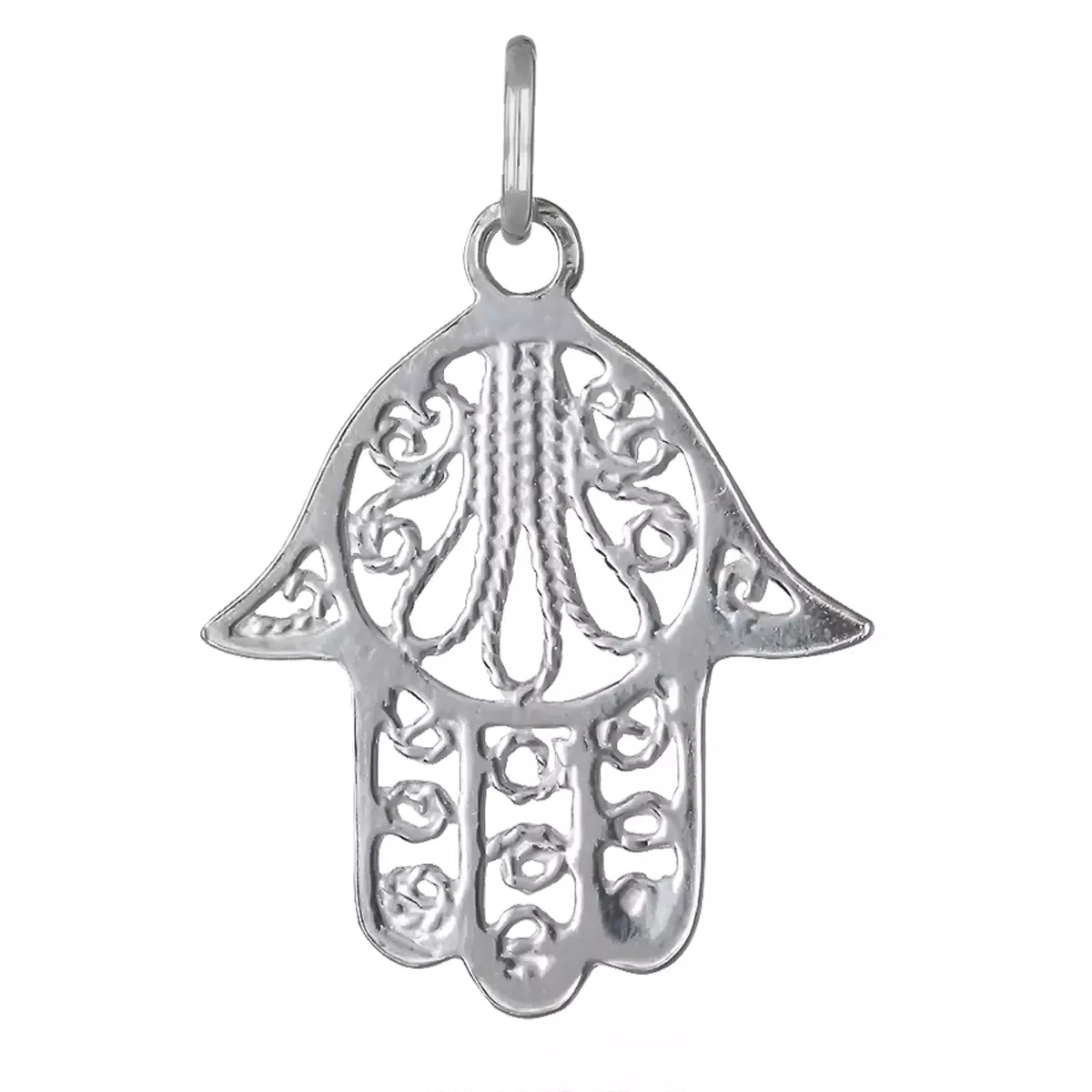 les trésors de lily Pendentif Argent 'Main Fatma' argenté (rhodié) 23x22 mm [M6495]